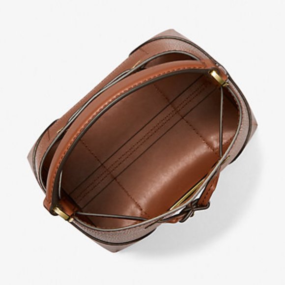 New Michael Kors Mercer Small Drawstring Pebble Leather Bucket Bag Luggage - Picture 3 of 3